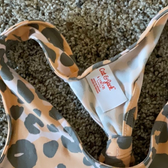 Cat & Jack White and Orange Leopard Kids Swim Coverups - Picture 3 of 5